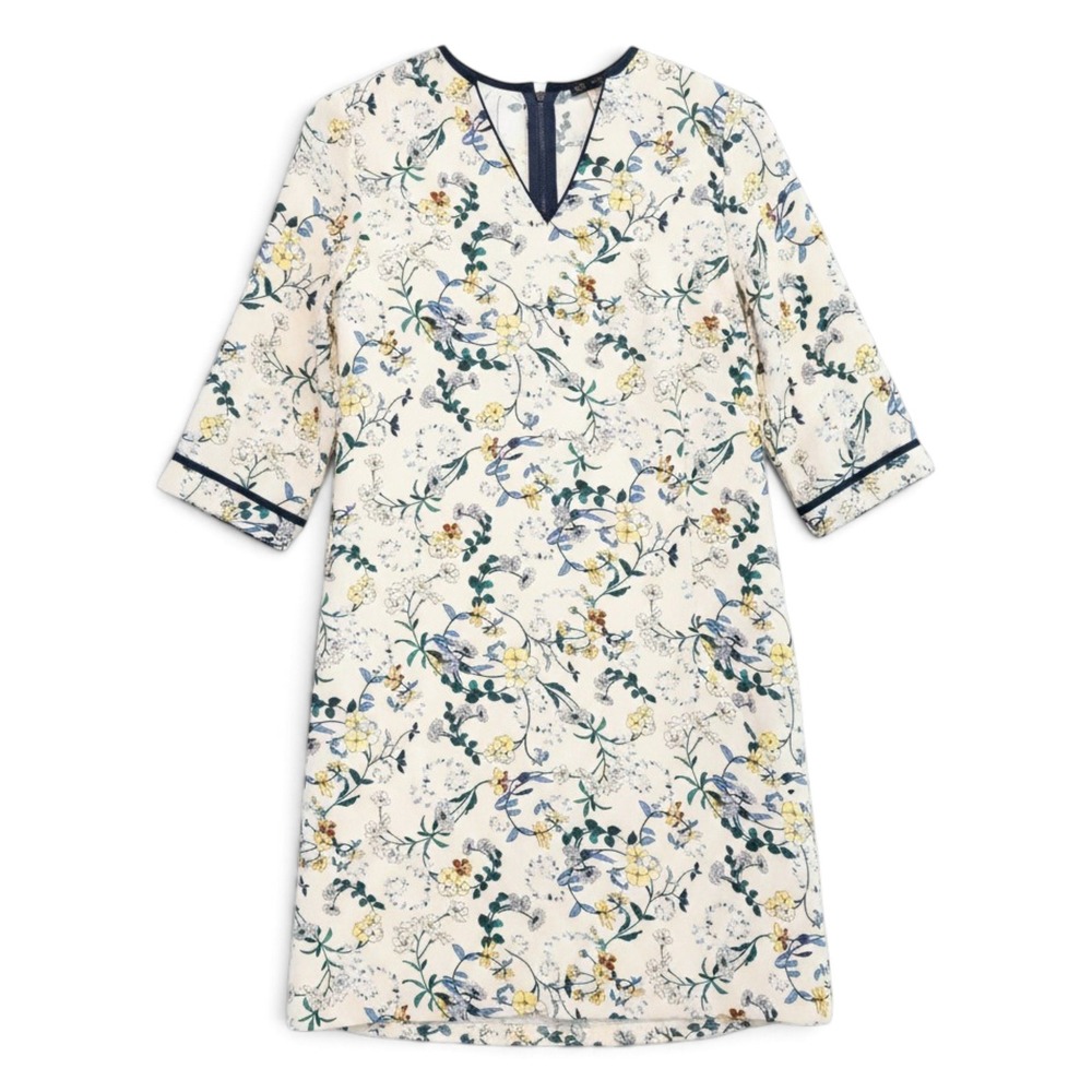 Zara Basic Floral Shift Dress Women Size M Cottagecore Mod Retro Spring Garden
